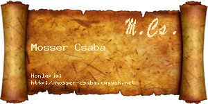Mosser Csaba névjegykártya